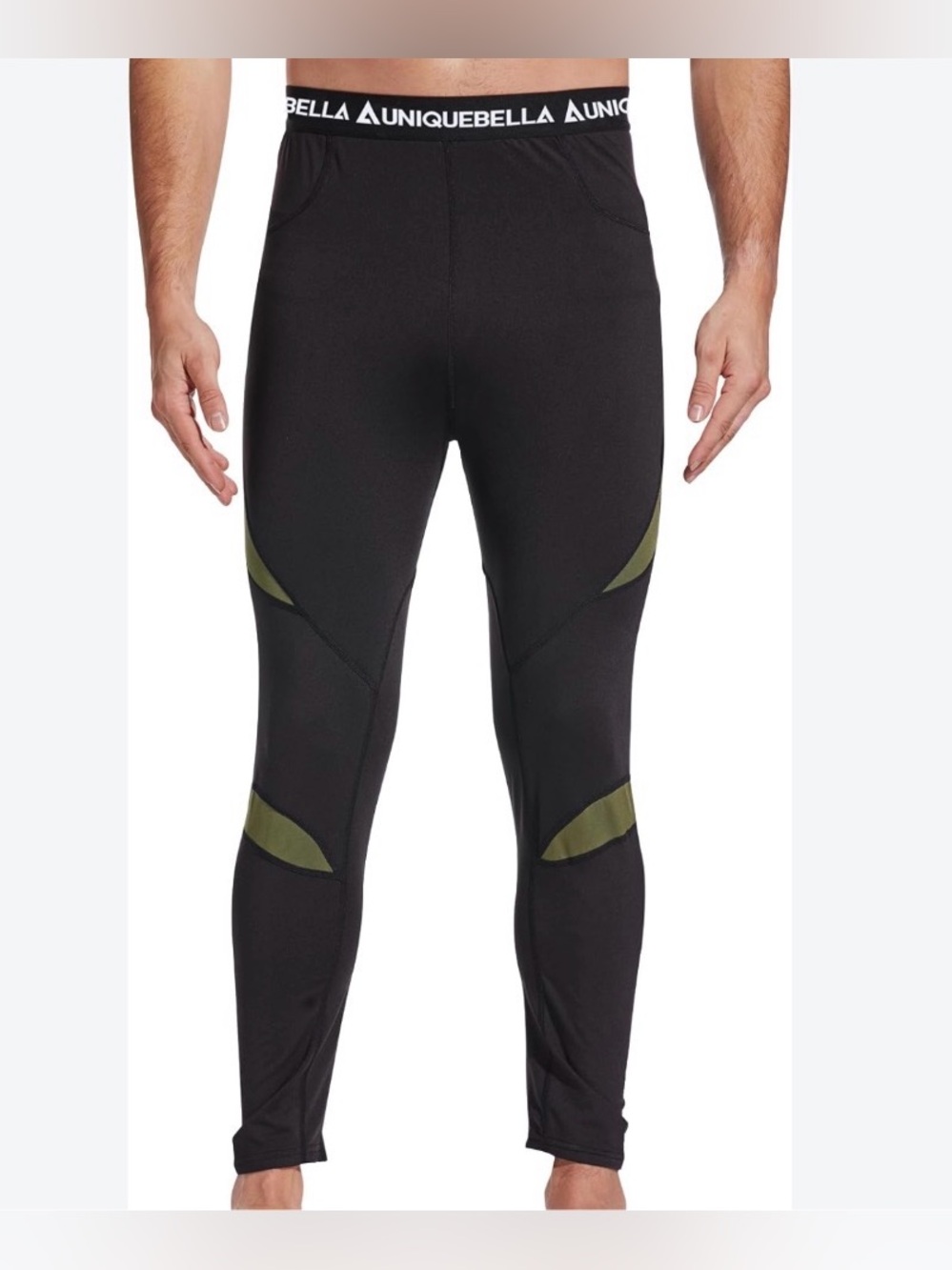 Uniquebella Athletic Base Layer-olive green-Black-Side Medium